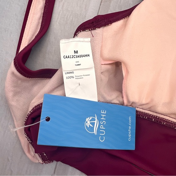 NWT Bikini Top Design with Ruched and Square Neck Tank SIZE M - Picture 12 of 17